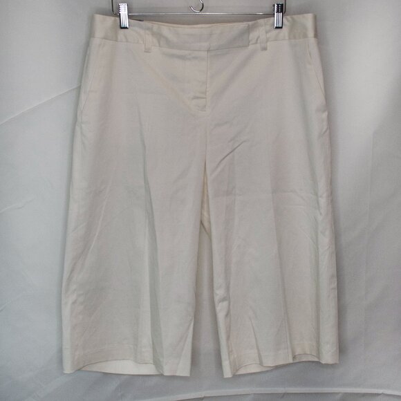 NEW Y2K Tommy Hilfiger Capri Pants Womens 16 Ivory Corrie Fit Stretch PP16X - Picture 1 of 6